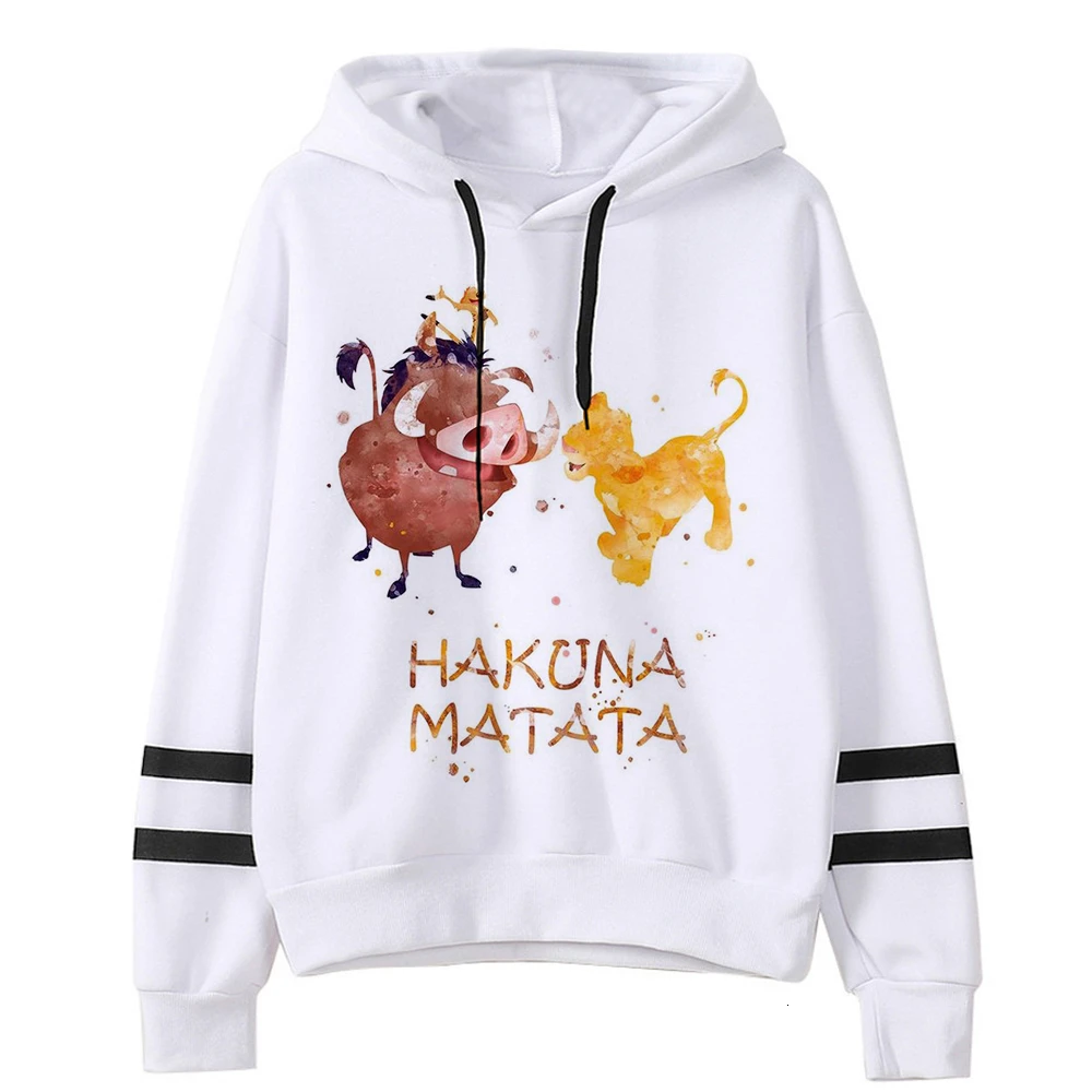 Акуна Матата Harajuku Kawaii толстовки с капюшоном и принтом для женщин Ullzang забавным