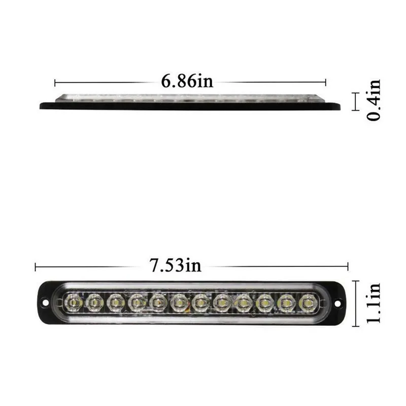 Комплект из 2 предметов желтый красный светодиодный автомобиль стробоскопа 12