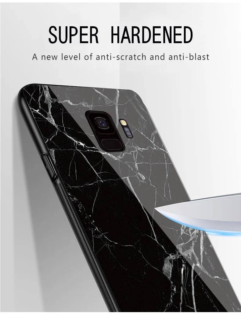 Чехол для телефона для samsung Galaxy A40 A50 A60 M40 A70 A6S A8S S7 S8 S9 S10 S6edge Plus Note 8 9 Tempered Стекло Мрамор туманность