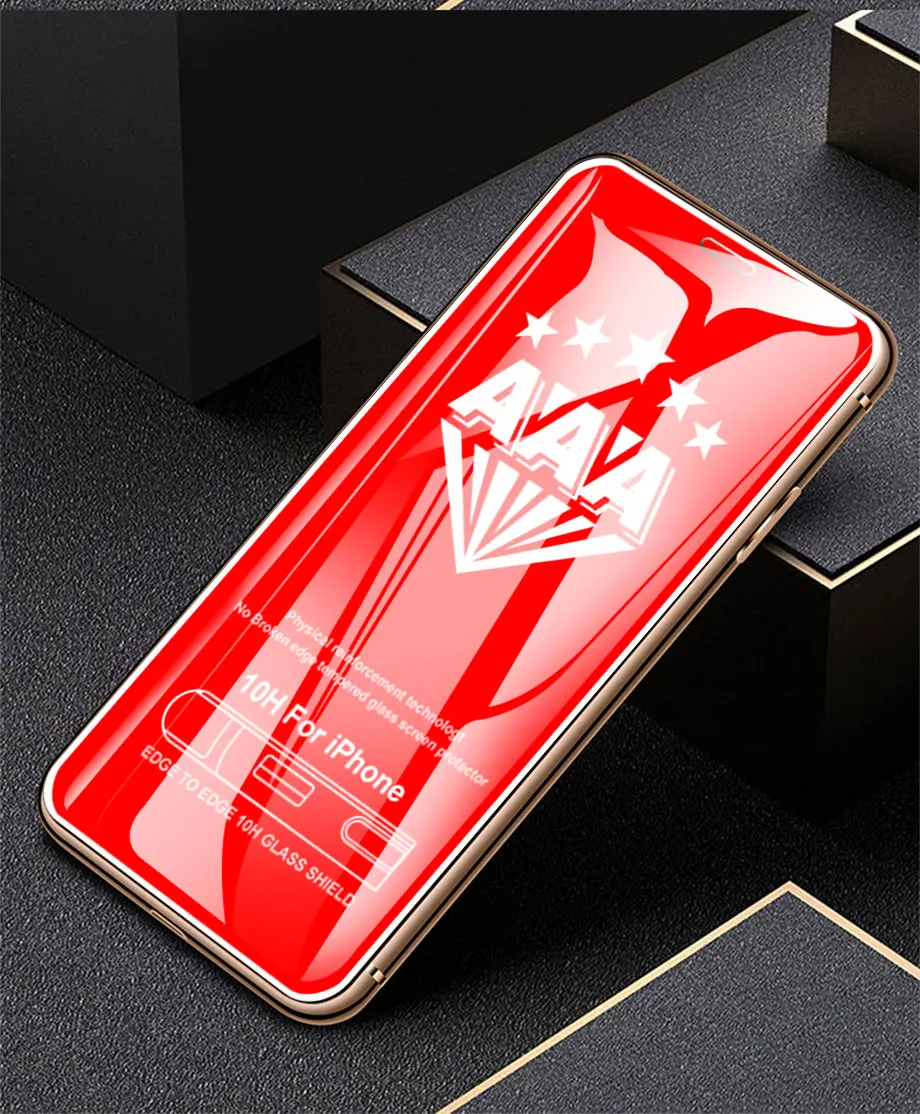 AAA+ защитное стекло на iPhone 11 Pro XR X XS MAX стекло полное покрытие для iPhone 11 6 7 8 Plus защита экрана закаленное стекло