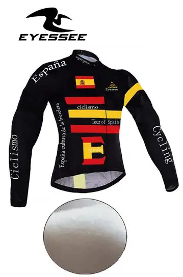 Зимние теплые длинные рукава Велосипеды одежда Tour de Spain руно велосипед одежда Eyessee команда издание флис велосипедная одежда - Цвет: Jersey
