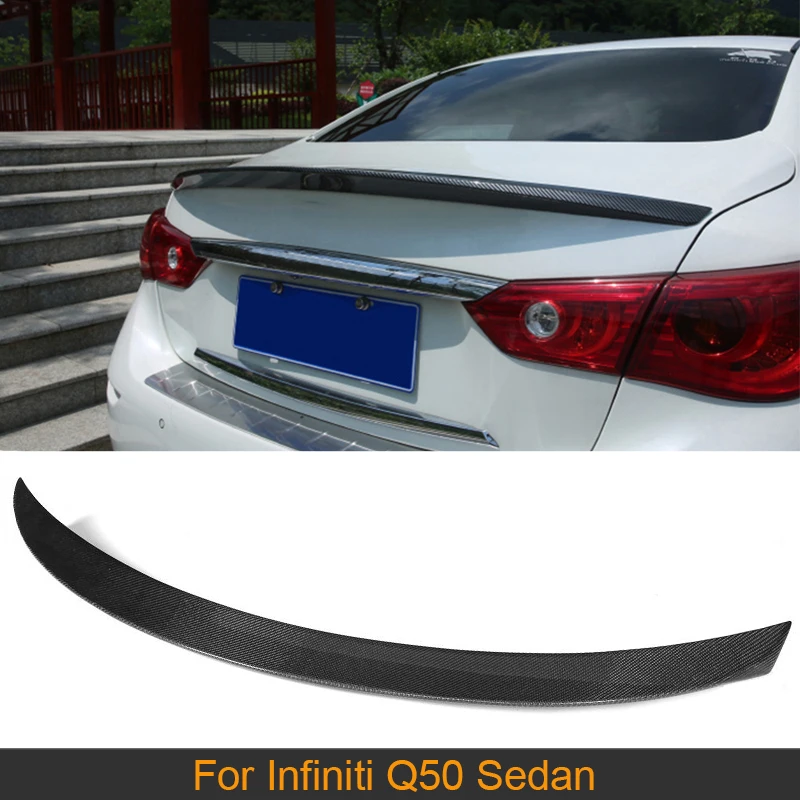 

Carbon Fiber Rear Trunk Spoiler Wing for Infiniti Q50 Sedan 4 Door 2014 - 2017 Sport Standard Car Trunk Spoiler Wing FRP Black