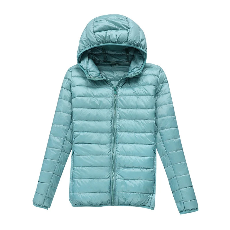 Женский ультралегкий тонкий пуховик большого размера Осень-зима 2020 облегающее