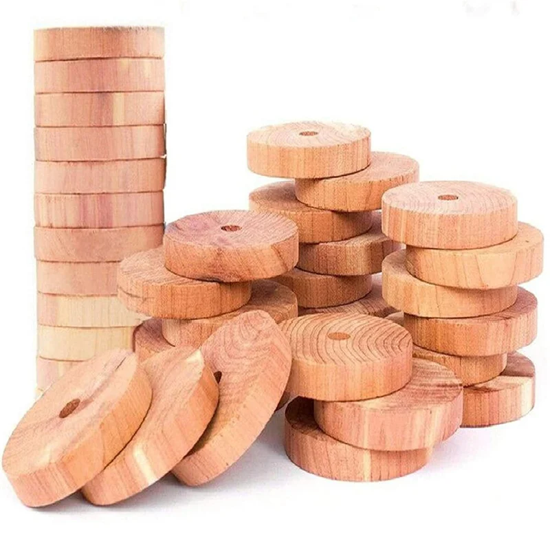 

30Pcs Cedar Wood Rings Moth Repellent Wardrobe Health Natural Clothes Camphor Cedar Blocks Clothes Protection Storage Accessorie