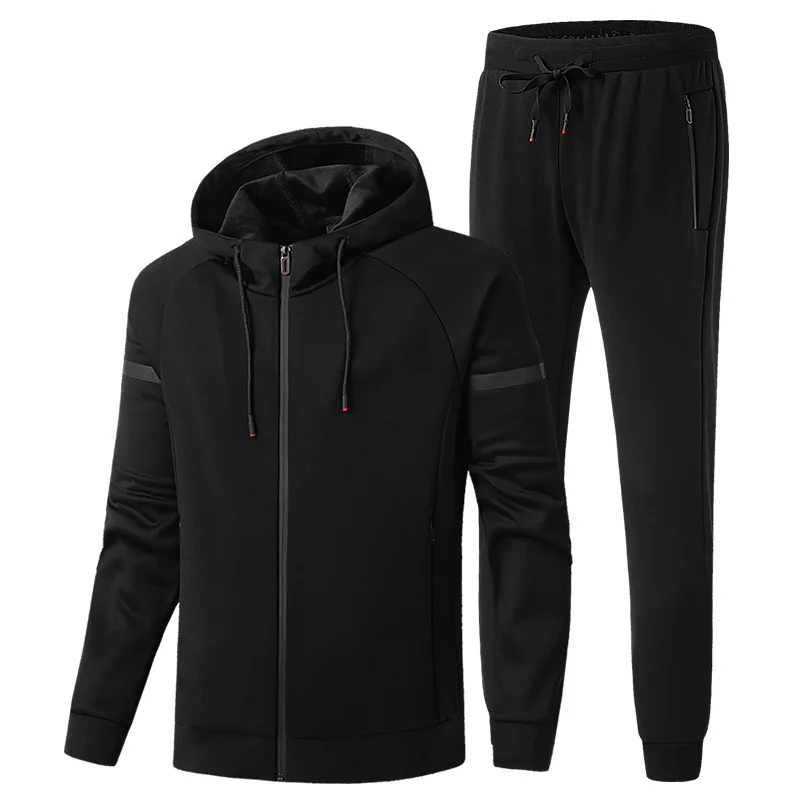 Мужской спортивный костюм из двух предметов Повседневный хлопковый свитшот с