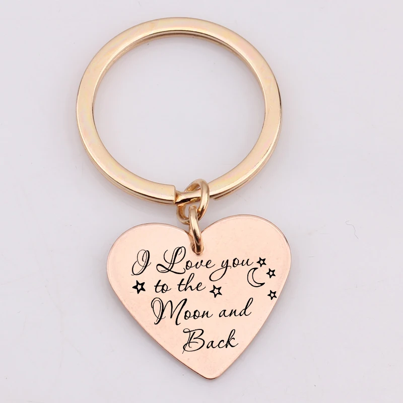 Valentines Day Gift Keychain I Love You Moon and Back Couple Christmas Gifts for Lover Fashion Simple Bag Charm | Украшения и