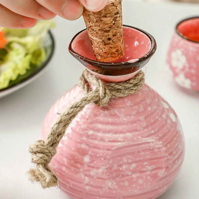 Sakura creative ceramic white wine glass retro sake cup home Japanese small liquor bottle YHJ112301 | Дом и сад