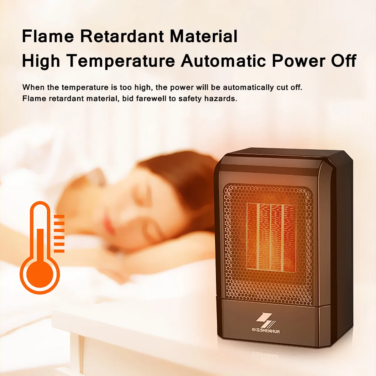 

500W 220V Portable Electric Mini Fan Space Heater Winter Warm Home Office Desk US Plug PTC Ceramic Heating Energy Saving