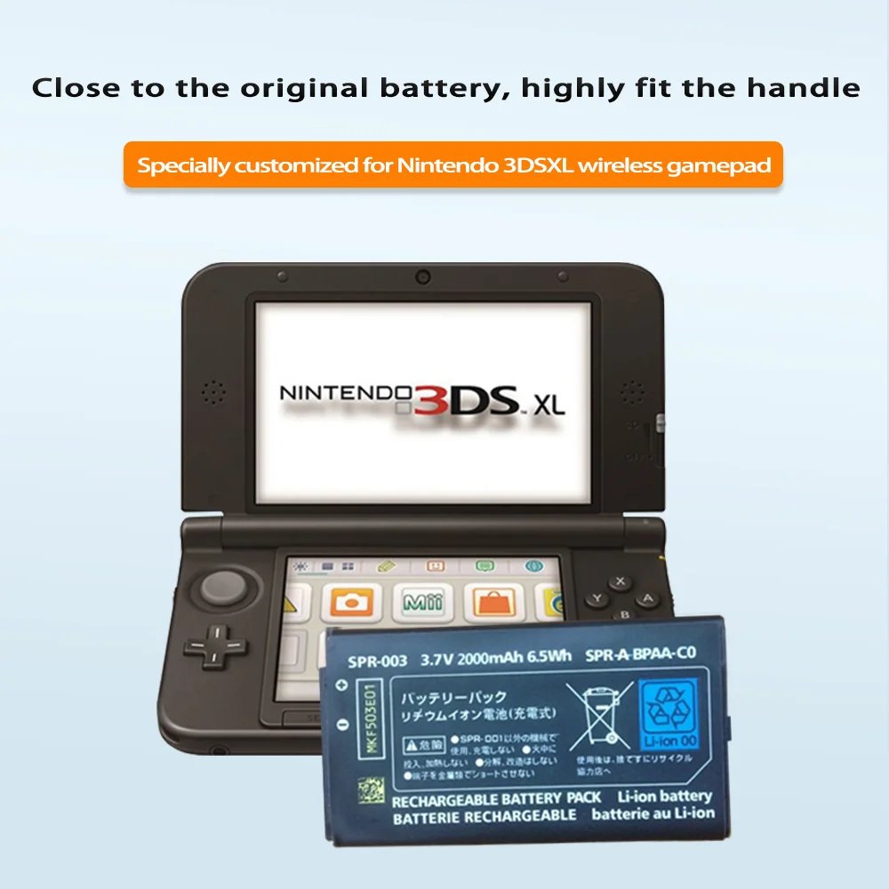 Перезаряжаемый литий-ионный аккумулятор 2000 мАч 3 7 в + инструмент для Nintendo 3DS LL/XL NEW