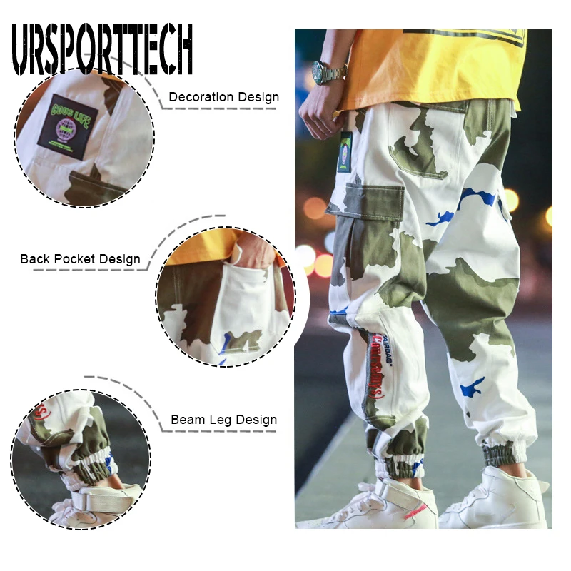 Брюки карго размера плюс 5XL хип уличная одежда длиной до бедер мужские