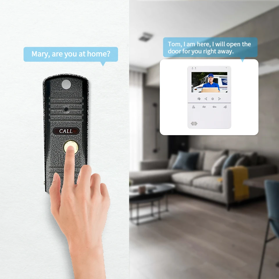 Видеодомофон 4 3 дюйма камера безопасности видеодомофон ИК ночного видения