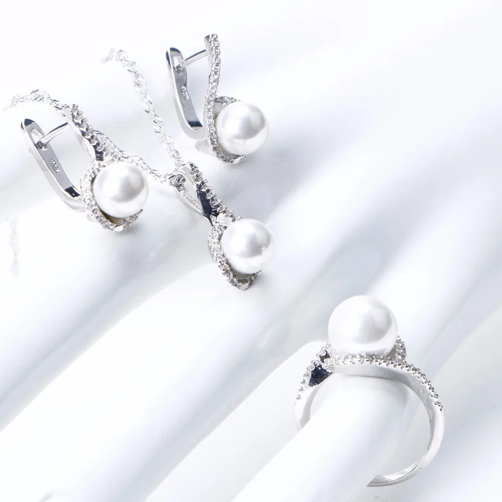 Женские Свадебные Ювелирные наборы с жемчугом из стерлингового серебра 925 пробы