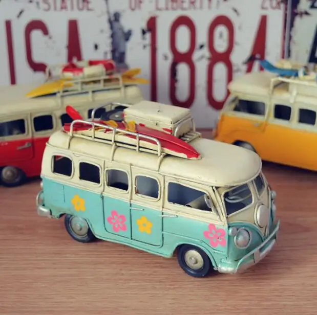 

Creative handmade home accessories wrought iron handicrafts iron retro home furnishing bus classic buses