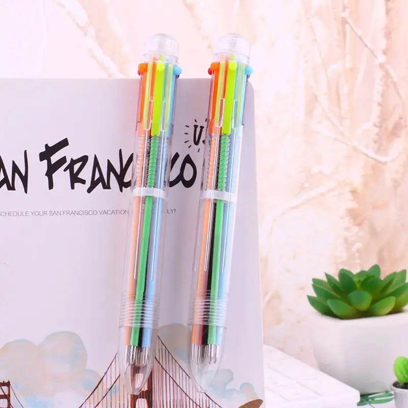 

22 Pack 0.7mm 6in 1 Multicolor Ballpoint Pen 6 Color Retractable Ballpoint Pens