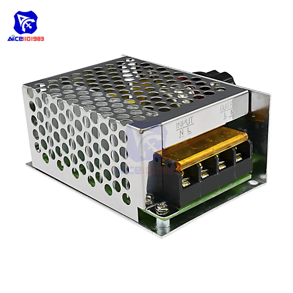 Diymore 4000 Вт AC 220 В SCR регулятор напряжения диммер регулятор скорости двигателя Модуль регулируемый потенциометр с Алюминиевый Чехол
