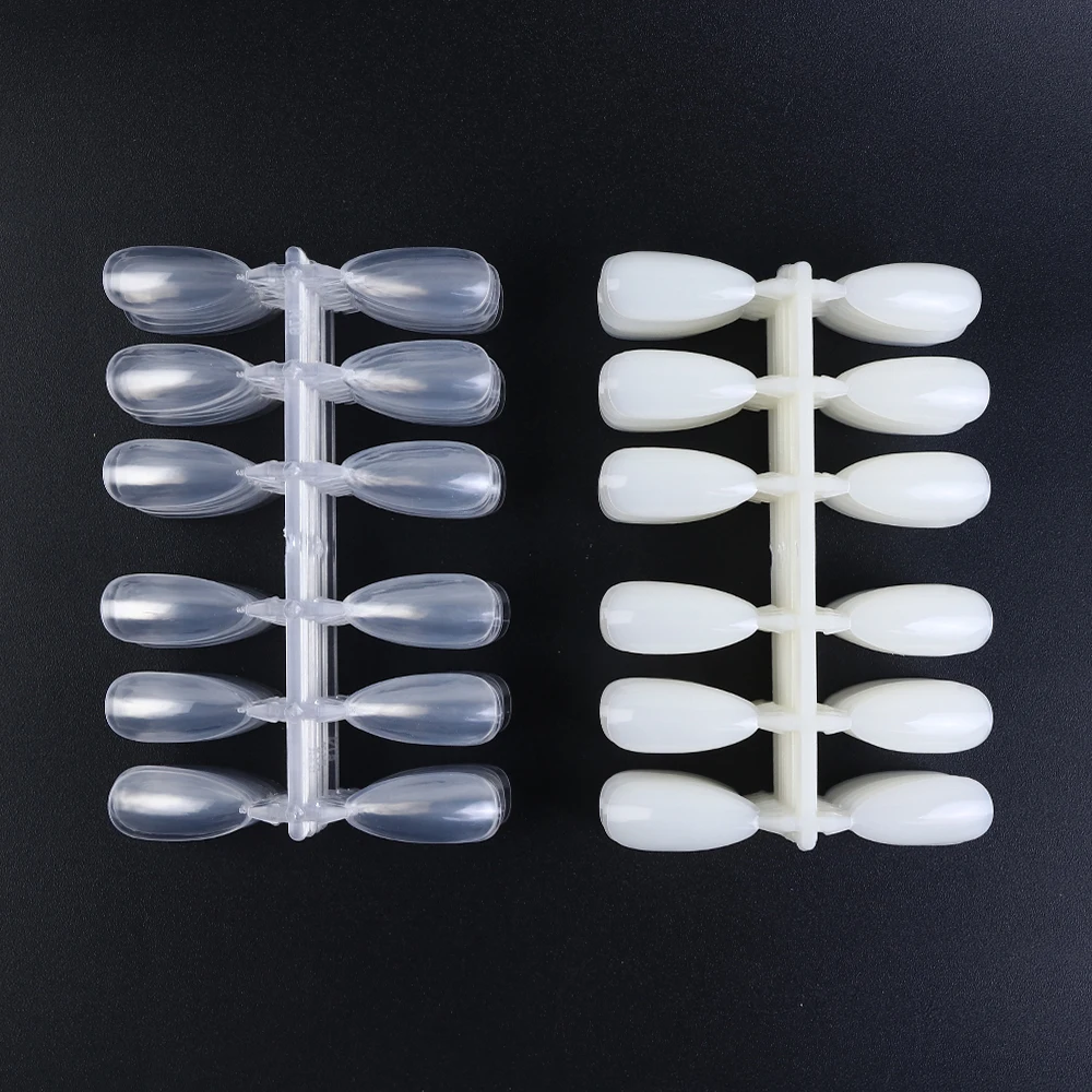 10 шт./лот Набор накладных кончиков для ногтей прозрачный натуральный Овальный