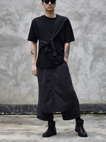 mens hairstylist pants dark samurai pants japanese club culopants and mens and womens large size wide leg cropped pants