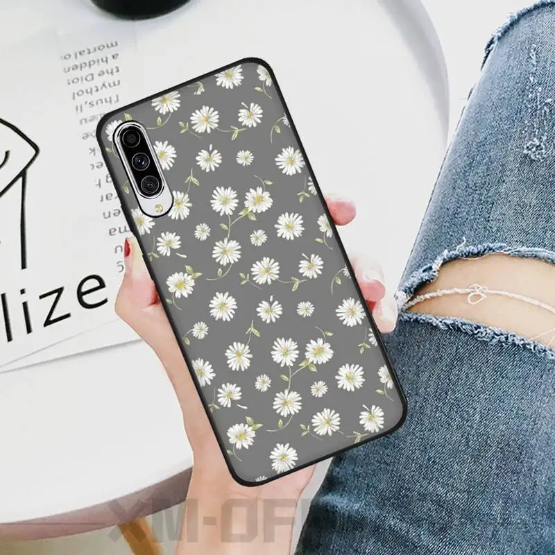 LJHYDFCNB daisy wallpaper Black TPU Soft Rubber Phone Cover For Samsung A10 20 30 40 50 70 10S 20S 2 Core C8 A30S A50S | Мобильные