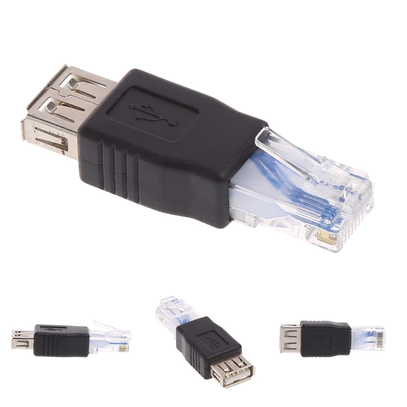 Переходник USB Type A (гнездо)/RJ45 (штекер) для сетевого маршрутизатора Ethernet LAN - купить