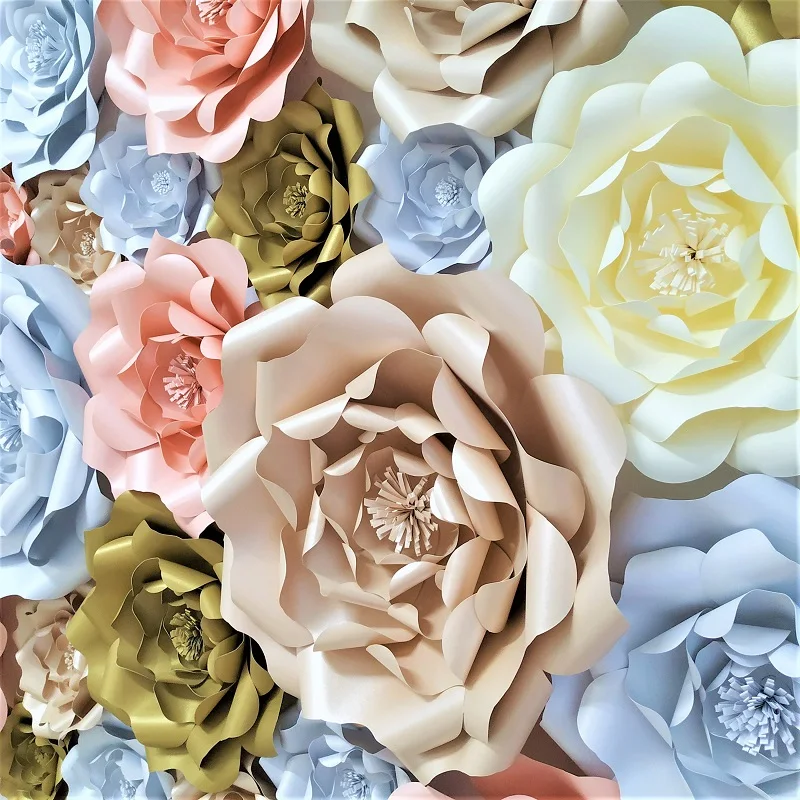 

2018 DIY Large Rose Giant Paper Flowers For Wedding Backdrops Decorations Paper Crafts Baby Nursery Birthday Video Tutorials