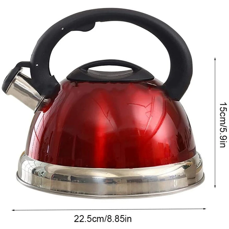 

3L Stainless Steel Whistling Tea Kettle Tea Pot with Heat-Proof Handle - Stovetop Cooktop Kettles