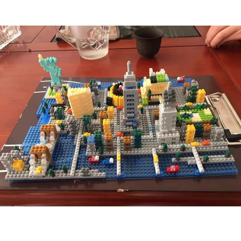 HC 8005 архитектура Нью Йорк Статуя Свободы 3D модель DIY Мини Алмазные блоки кирпичи