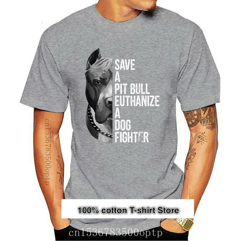 

Camiseta negra Save A Pitbull Euthanize A Dog para amantes de los perros, camisetas de manga corta estampadas en 3D, novedad