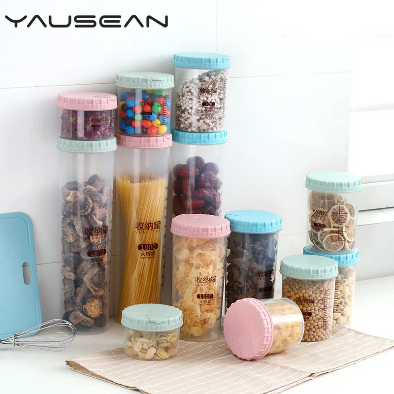 2 шт. удобные Герметичные банки контейнеры для хранения продуктов пластиковые