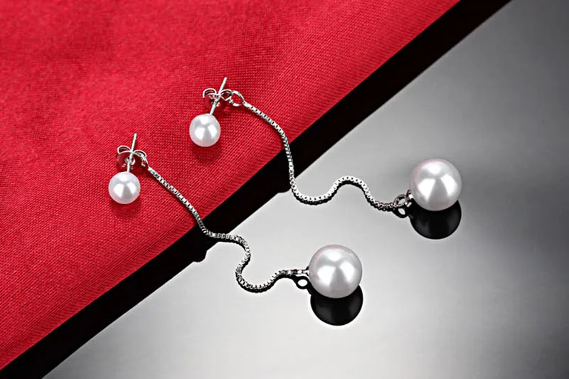 Классические жемчужные серьги для женщин серебро 925 пробы ювелирные изделия