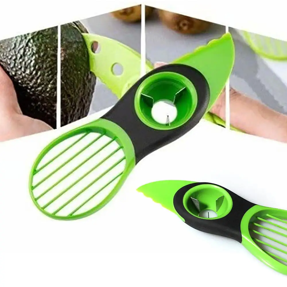 3 in 1 Plastic Avocado Slicer Knife Corer Fruit Peeler Cutter Pulp Separator Kitchen Practical Convenient Gadget | Дом и сад