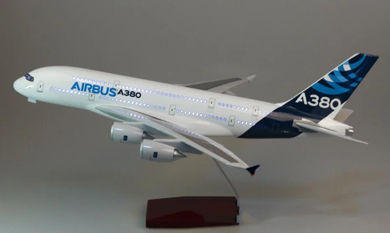 Коллекция 1/160 литой пластиковый самолет из смолы 50,5 см Airbus A380 прототип самолета с светильник и колесами