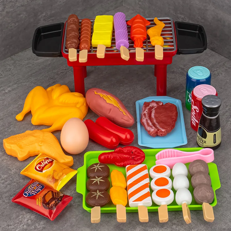 

New Kids Simulation Barbecue Sushi Pretend Food ToyCuisine Fried Chicken BBQ Set Cooking Play House for Children Christmas Gifts