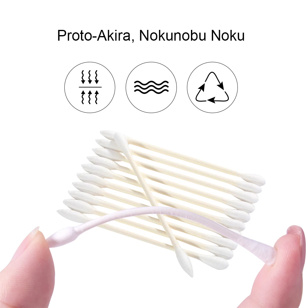 100 шт. одноразовые дорожные ватные палочки для макияжа с двойным наконечником