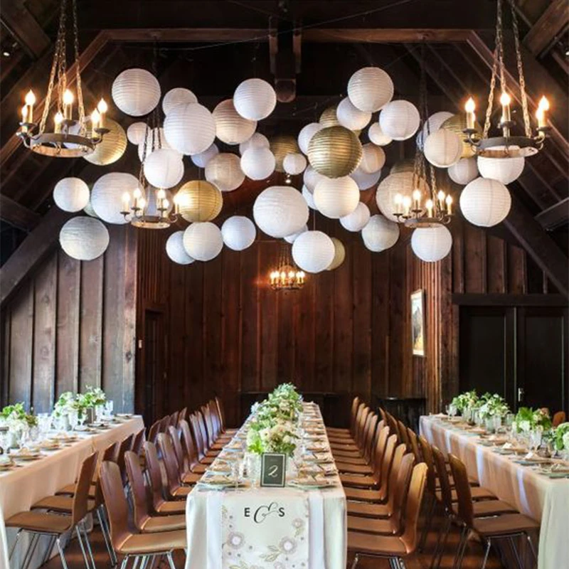 

Белый Японский Круглый Бумага фонарь 10 см-40 см выдалбливают фонари на свадьбу, день рождения, Бумага фонари вечерние украшения товары для рукоделия