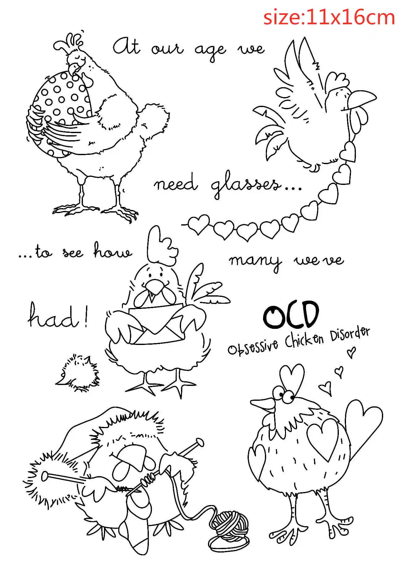 Прозрачный силиконовый штамп и металлический для вязания цыпленка скрапбукинг