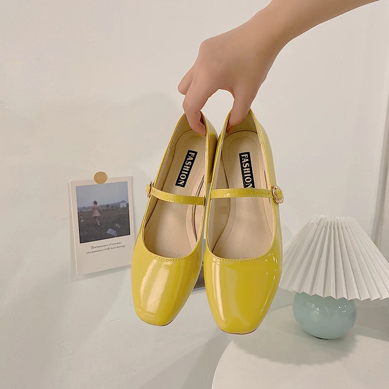 Туфли Мэри Джейн на высоком каблуке с юбкой и пряжкой кожаные туфли в стиле ретро