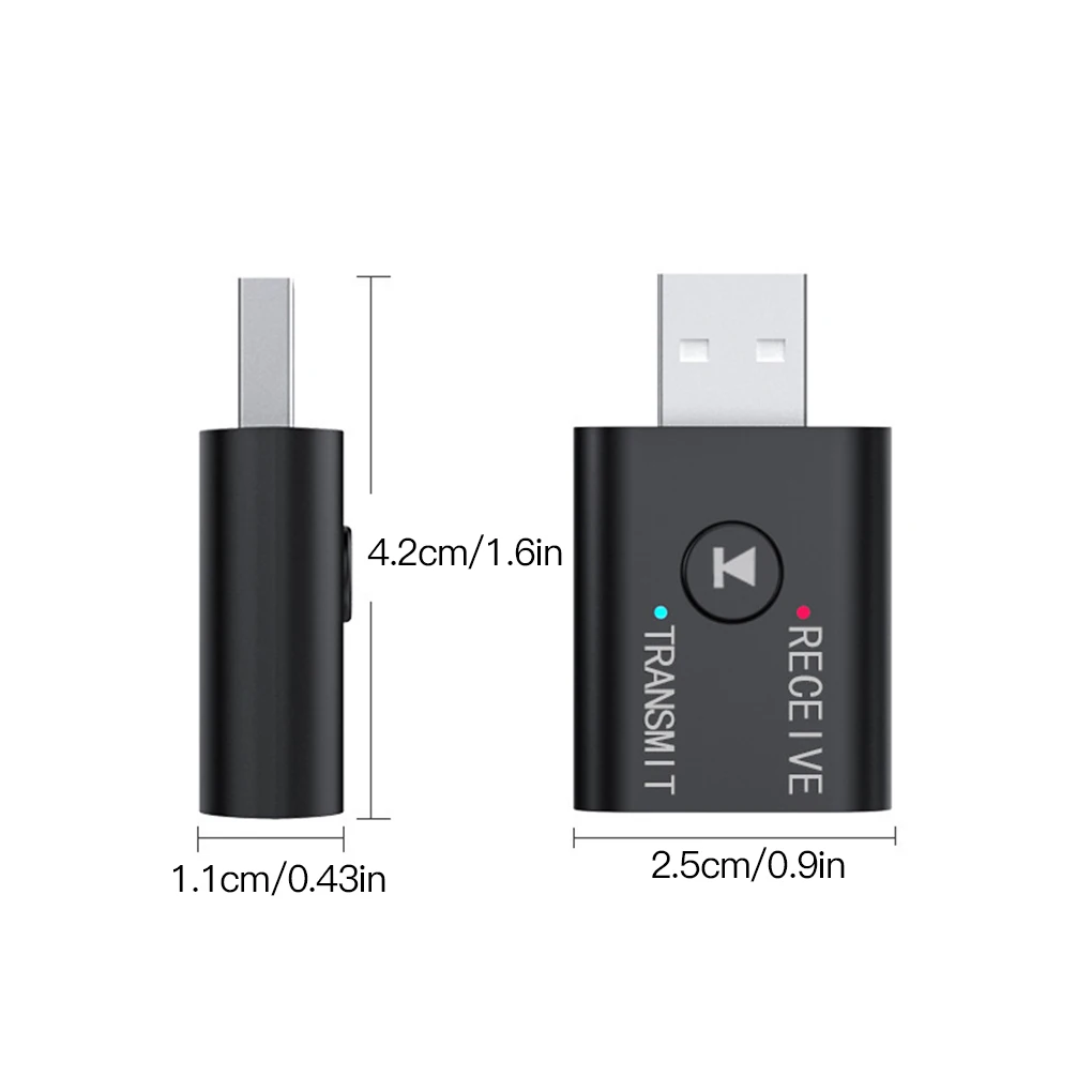 2 в 1 Bluetooth 5 0 аудио передатчик приемник Компьютер ТВ Портативный беспроводной USB