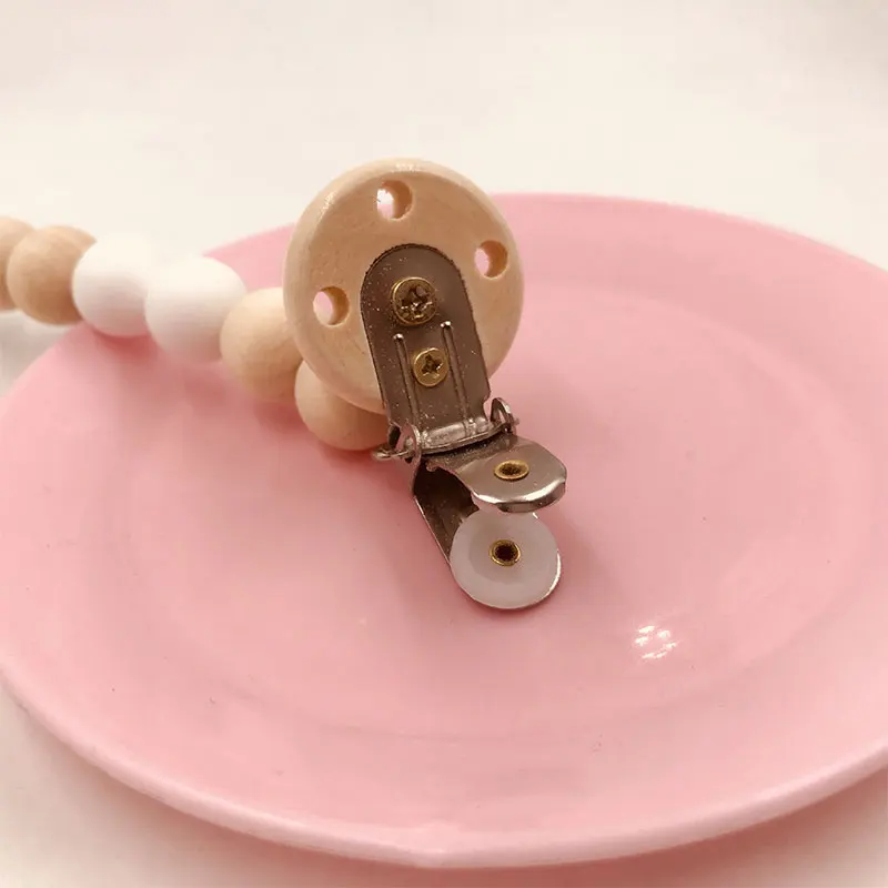 Детская деревянная цепочка для соски-пустышки прочные милые детские жевательные