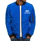 Модный зимний мужской пуловер Hyundai Motor с принтом логотипа автомобиля Высокое качество сохраняет тепло хлопок Повседневная утепленная мужская куртка одежда