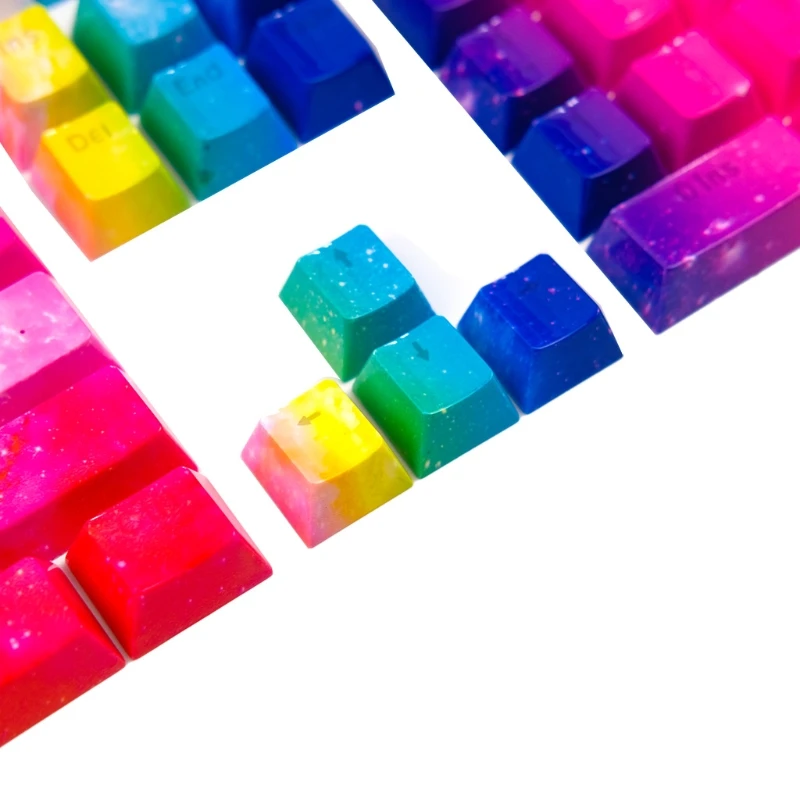 

PBT Backlit Rainbow Keycaps Cherry MX Keycap Set Double Shot OEM Profile for 61 87 104 108 MX Switch Mechanical Keyboard