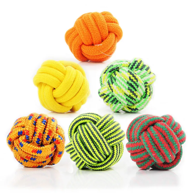 Игрушечная собачья веревка цветная тканая хлопковая жевательная игрушка для
