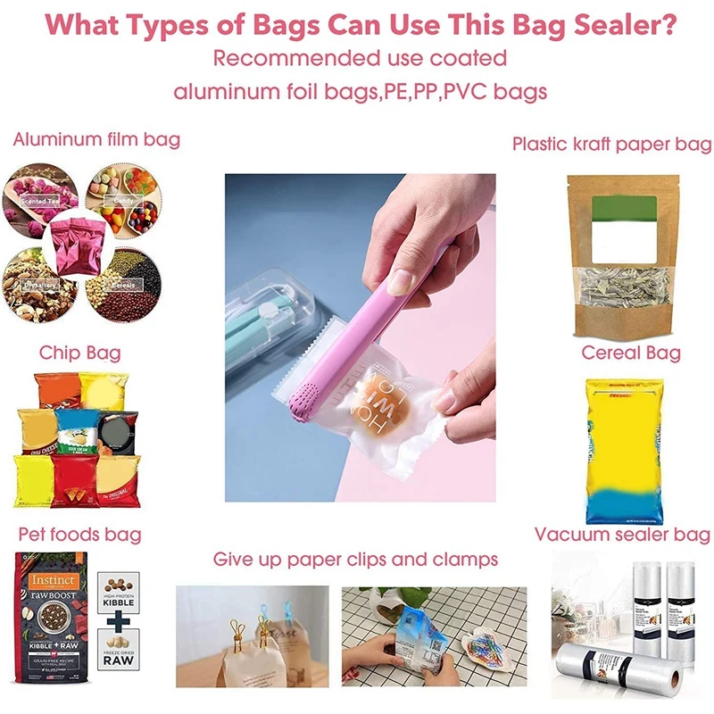 

Household Heat Sealer Bags Machine Food Saver Storage Color Street Nail Strips Bag Sealer for Food US Plug