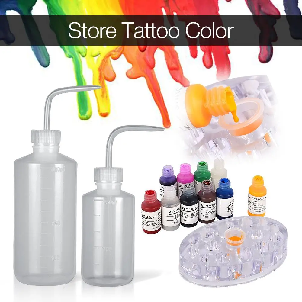 

2pcs Squeeze Bottles Tattoo Supply Diffuser Green Soap Wash Bottle Non-Spray Lab Watering Flower Tattoo Accessories Oil Holder