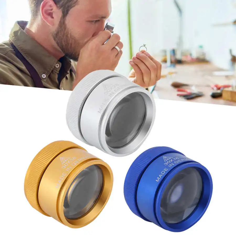 Ручное портативное увеличительное стекло 30X для идентификации товара инструмент