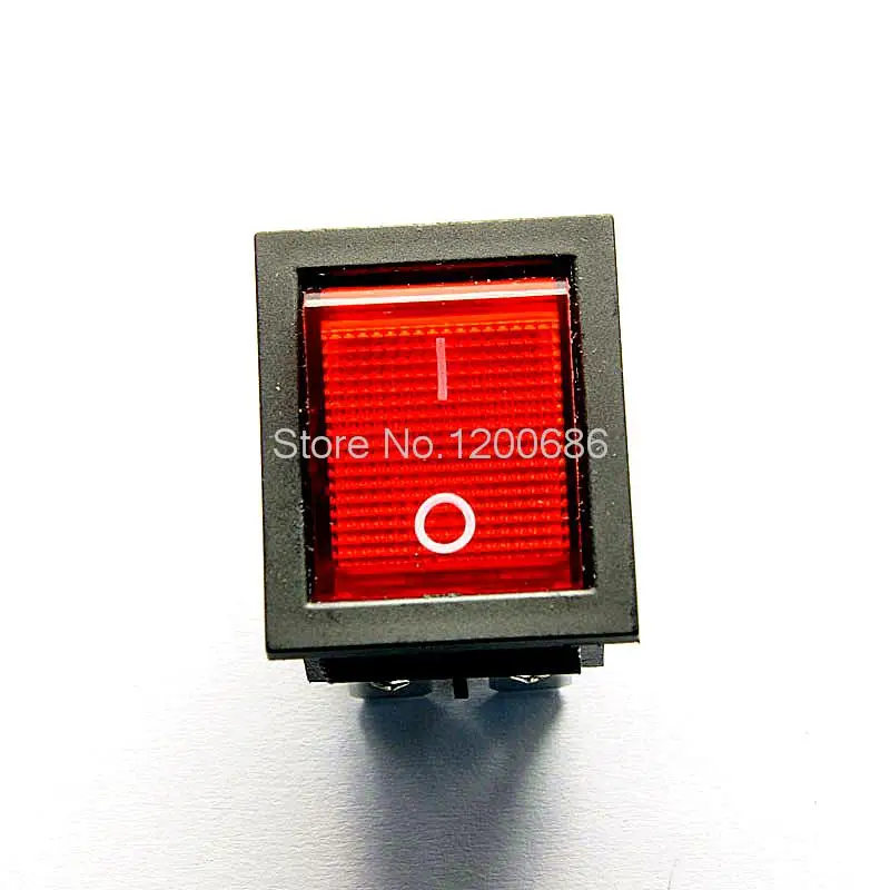 Большой выключатель KCD2 KCD4 202 красный 6 футов 2 файла с подсветкой 16A / 250V |