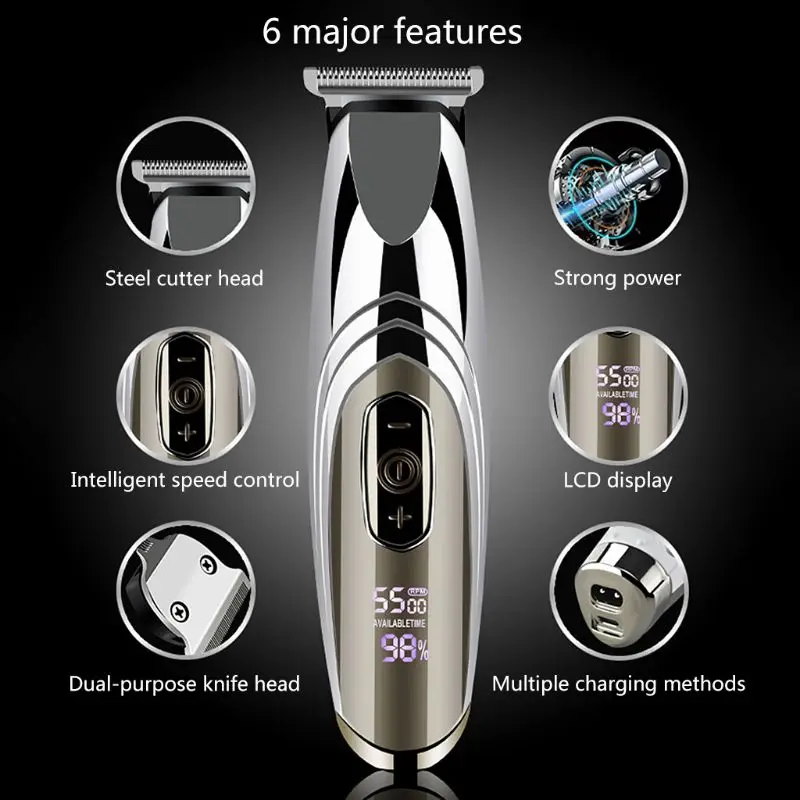 

Electric Hair Trimmer Clipper USB Rechargeable Razor Beard Shaver