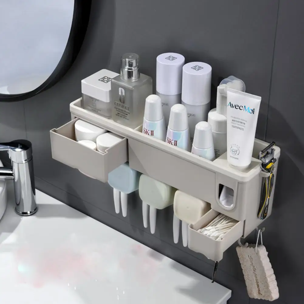 Полка для хранения зубной щетки в ванной многофункциональная полка пасты с