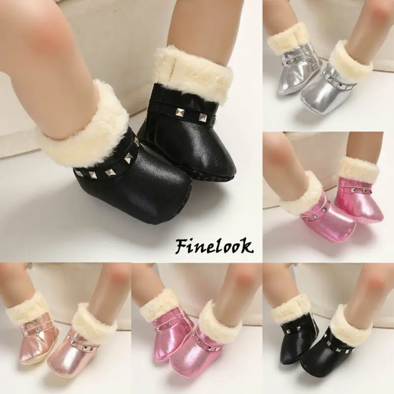 Модное платье с блестками и зимние детские ботинки для маленьких девочек обувь