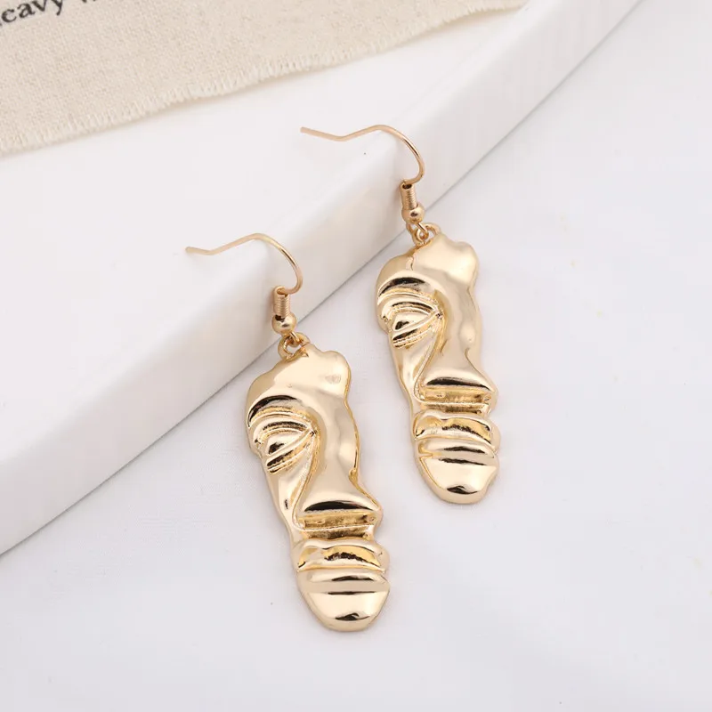ENZE новые женские забавные серьги для лица персонализированные цинковый сплав
