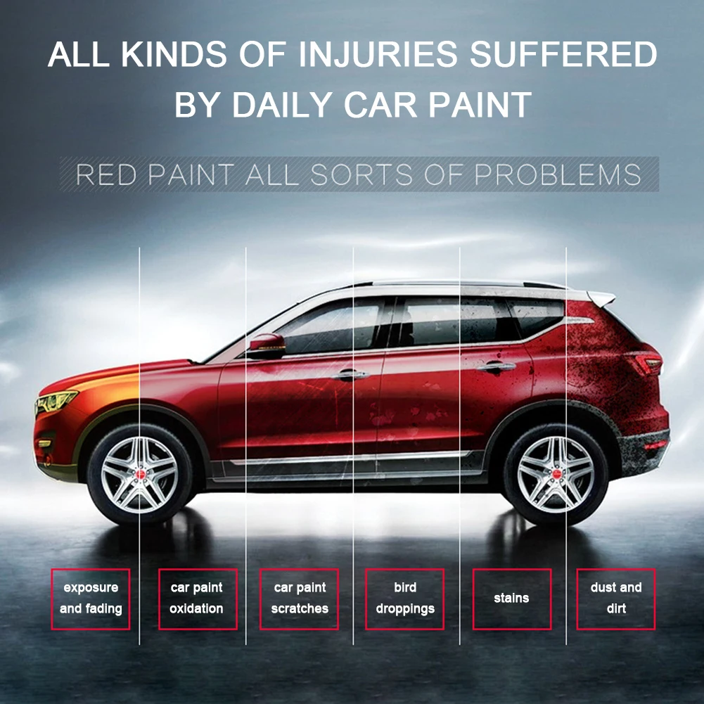 

Red Car Wax Maintenance New Car Decontamination Glazing Protective Wax Paint Care Nano Coating Micro Scratch Repair
